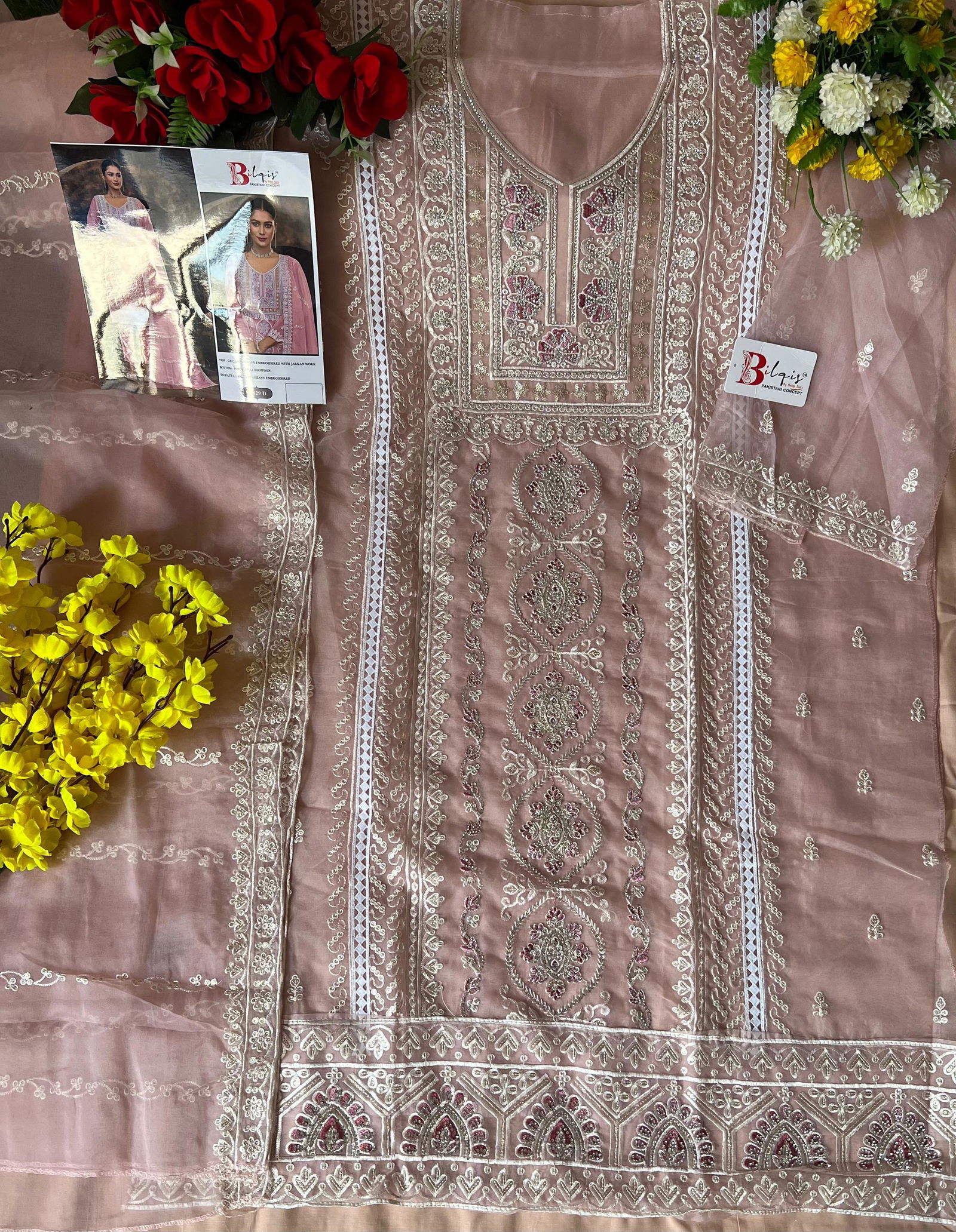 Bilqis B 129 A To D Organza Pakistani Suits Wholesale Shop In Surat